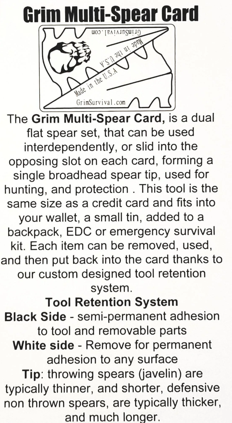 Multi Spear Survival Card : Survival Spearhead Set