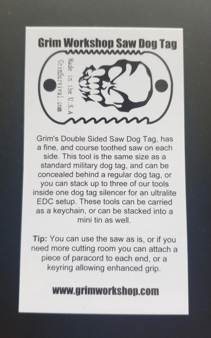 Dog Tag Saw : EDC Saw Necklace