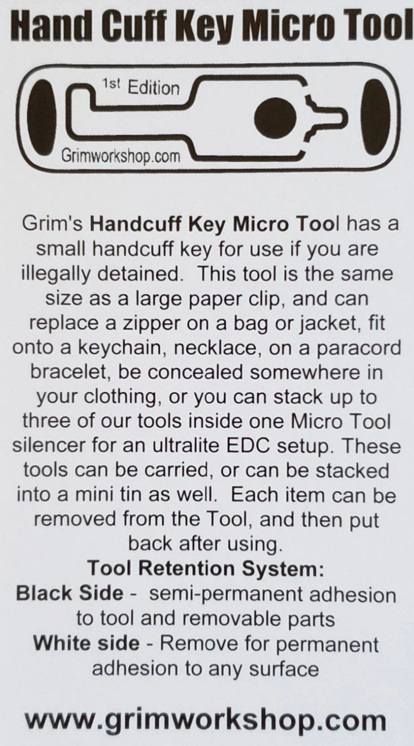 Handcuff Key Micro Tool: Easily Hidden Handcuff Key