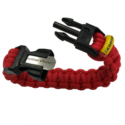 Kodiak Survival Bracelet with fishing line, fish hook, jute, fire starting buckle