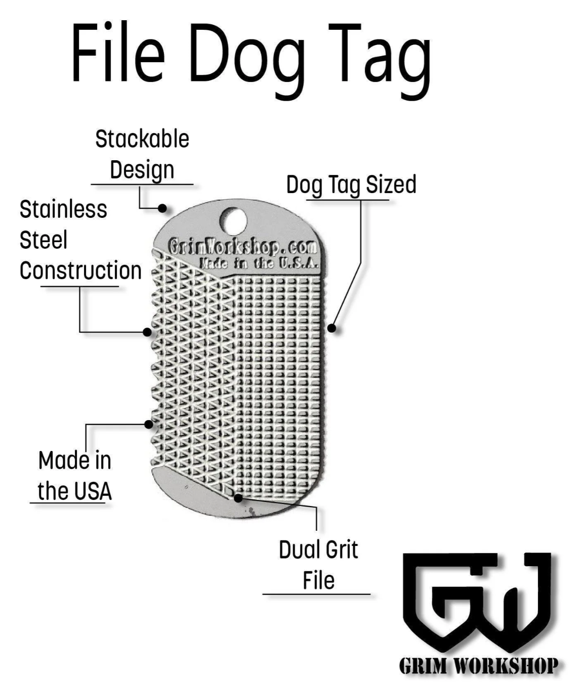 Dog Tag File Tool EDC Necklace