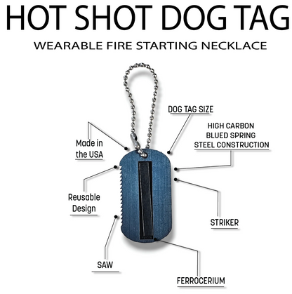 Hot Shot Dog Tag: Bushcraft Fire Necklace