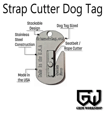 Strap and Seat belt Cutter Dog Tag Survival Necklace