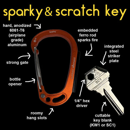 Sparky & Scratch Key Carabiner